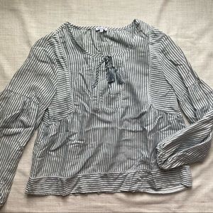 Splendid Grey Striped Beach Top